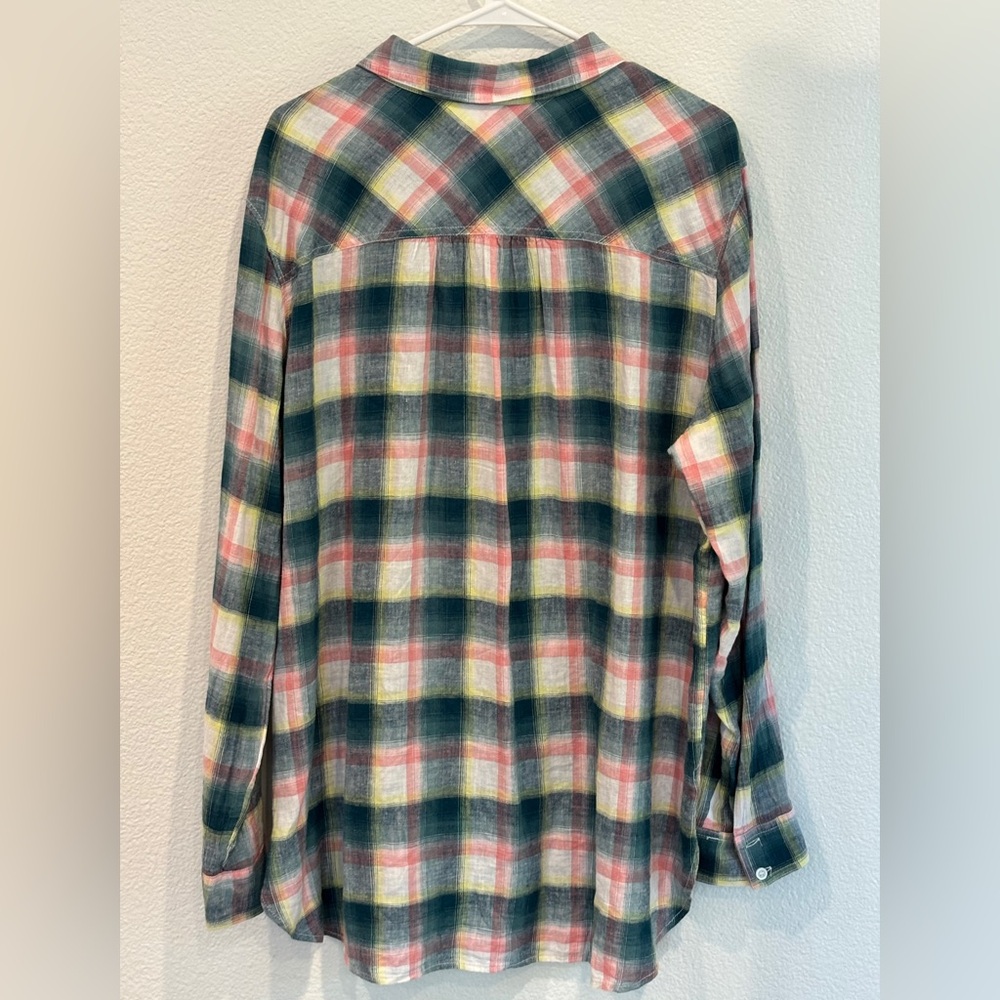 EUC!! CASLON Multicolor Plaid Button-Down Shirt - Size XXL - Picture 2 of 5